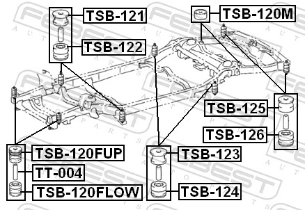 Mounting, vehicle frame - TSB-120FUP FEBEST