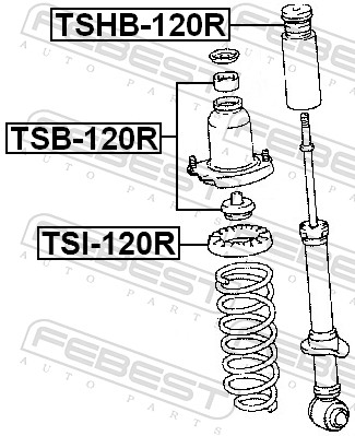 Distanziale a tubo, Ammortizzatore - TSB-120R FEBEST