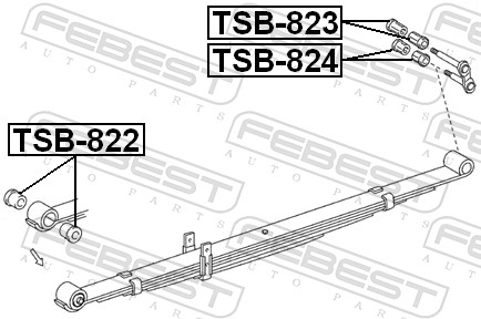 Bush, leaf spring - TSB-822 FEBEST
