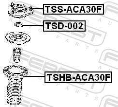 Прокладка, опора стойки амортизатора - TSD-002 FEBEST