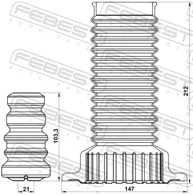 Kit parapolvere, Ammortizzatore - TSHB-ACA33F-KIT FEBEST