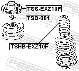 Protective Cap/Bellow, shock absorber - TSHB-EXZ10F FEBEST