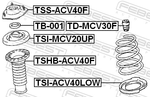 Top Strut Mounting - TSS-ACV40F FEBEST