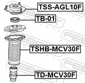Top Strut Mounting - TSS-AGL10F FEBEST