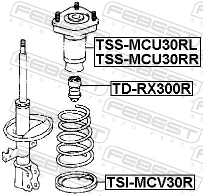 Top Strut Mounting - TSS-MCU30RL FEBEST