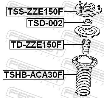 Top Strut Mounting - TSS-ZZE150F FEBEST