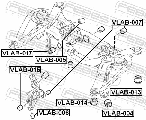 Control Arm-/Trailing Arm Bush - VLAB-015 FEBEST