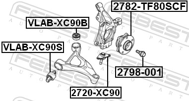 Control Arm-/Trailing Arm Bush - VLAB-XC90B FEBEST