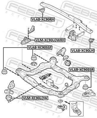 Mounting, axle beam - VLAB-XC90RH FEBEST