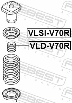 Rubber Buffer, suspension - VLD-V70R FEBEST