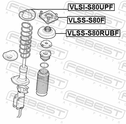 Top Strut Mounting - VLSS-S80RUBF FEBEST
