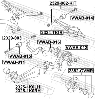 Control Arm-/Trailing Arm Bush - VWAB-014 FEBEST