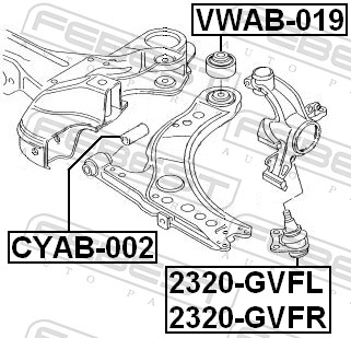 Control Arm-/Trailing Arm Bush - VWAB-019 FEBEST