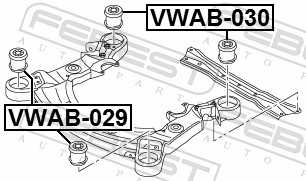 Mounting, axle beam - VWAB-030 FEBEST