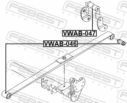 Bush, leaf spring - VWAB-046 FEBEST