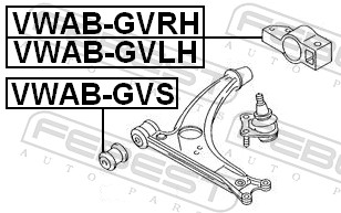 valdymo svirties/išilginių svirčių įvorė - VWAB-GVS FEBEST