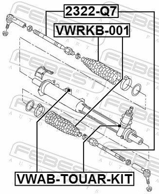 Mounting, steering gear - VWAB-TOUAR-KIT FEBEST