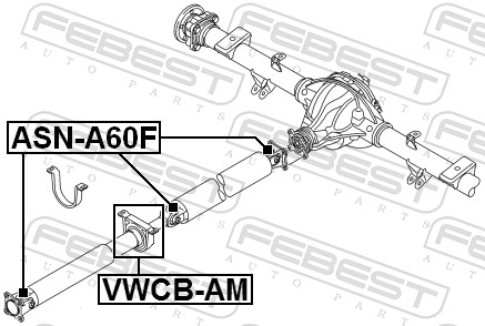 Cuscinetto, Supporto intermedio albero cardanico - VWCB-AM FEBEST