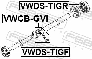 Bearing, propshaft centre bearing - VWCB-GVI FEBEST