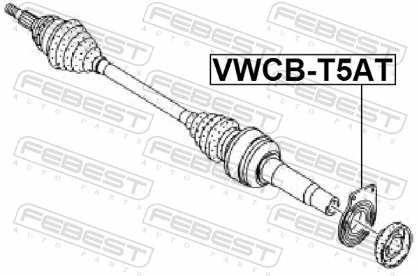 Bearing, drive shaft - VWCB-T5AT FEBEST