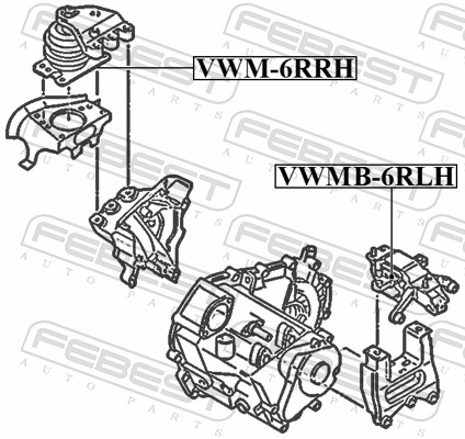 Lagerung, Motor - VWM-6RRH FEBEST