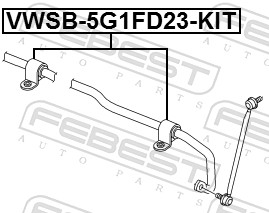 Repair Kit, stabilizer suspension - VWSB-5G1FD23-KIT FEBEST