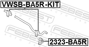 Kit riparazione, Sopporto stabilizzatore - VWSB-BA5R-KIT FEBEST