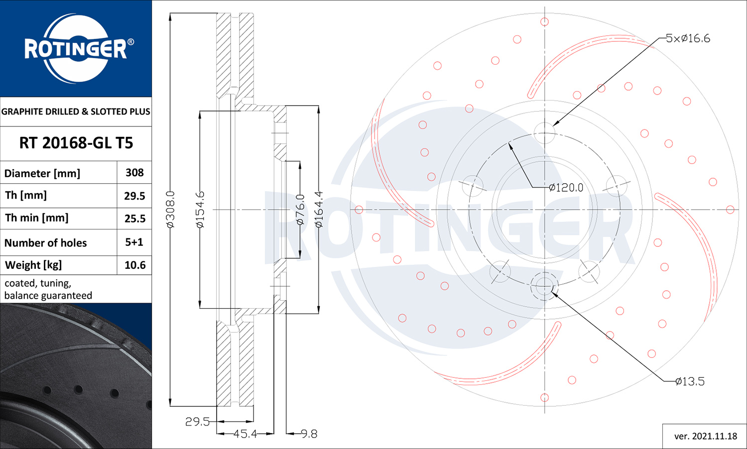 Discofreno - RT 20168-GL T5 ROTINGER