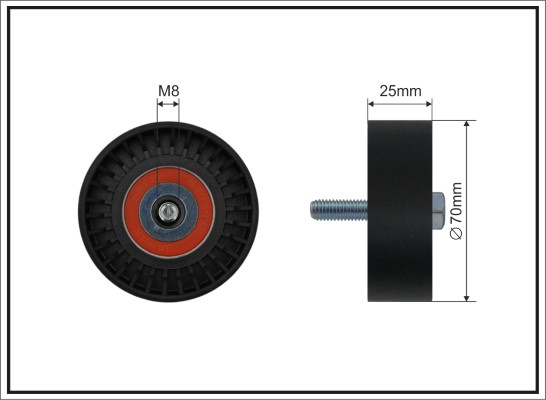 kreipiantysis skriemulys, V formos rumbuotas diržas - 01-07 CAFFARO