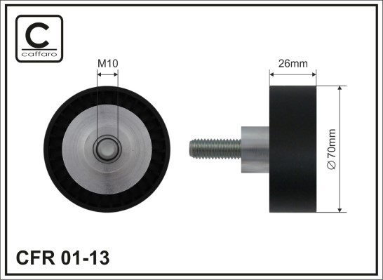 Deflection/Guide Pulley, V-ribbed belt - 01-13 CAFFARO