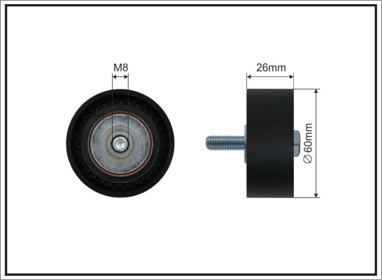 Deflection/Guide Pulley, V-ribbed belt - 03-14 CAFFARO