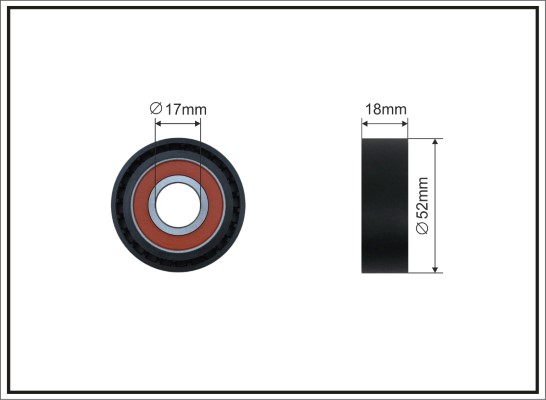 Tensioner Pulley, V-ribbed belt - 04-00 CAFFARO