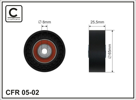 Deflection/Guide Pulley, V-ribbed belt - 05-02 CAFFARO