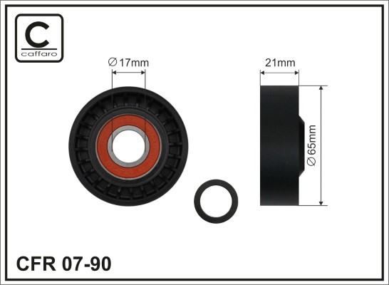 Tensioner Pulley, V-ribbed belt - 07-90 CAFFARO