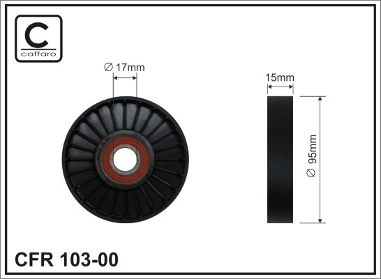 Deflection/Guide Pulley, V-ribbed belt - 103-00 CAFFARO