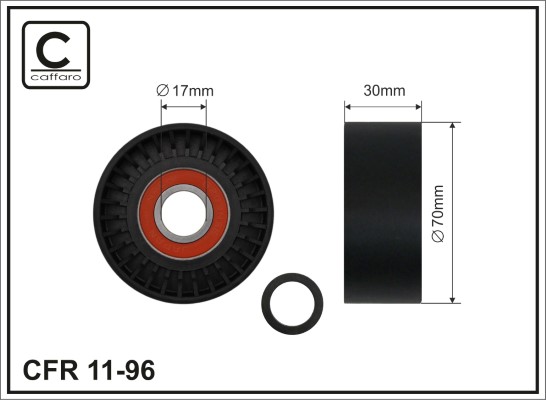 Tensioner Pulley, V-ribbed belt - 11-96 CAFFARO