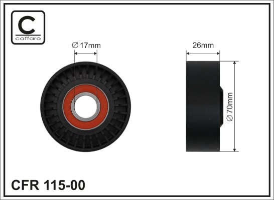 Galoppino/Guidacinghia, Cinghia Poly-V - 115-00 CAFFARO