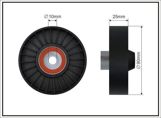 Deflection/Guide Pulley, V-ribbed belt - 12-10 CAFFARO