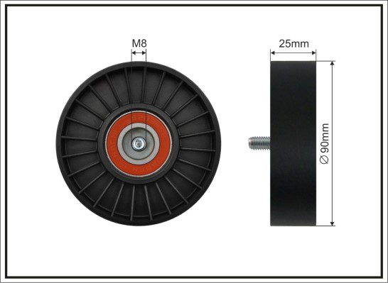 Deflection/Guide Pulley, V-ribbed belt - 12-18 CAFFARO