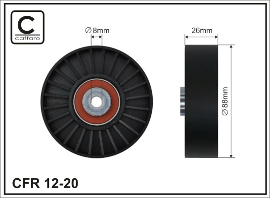 Deflection/Guide Pulley, V-ribbed belt - 12-20 CAFFARO