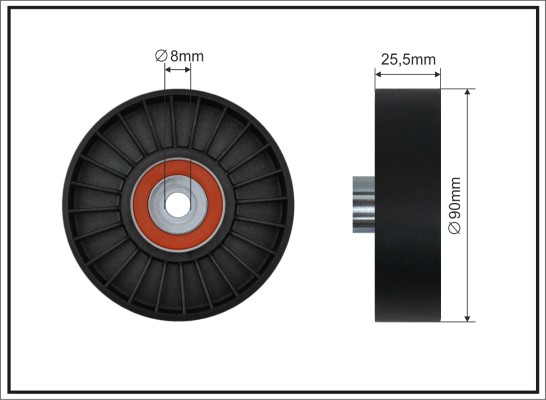 Deflection/Guide Pulley, V-ribbed belt - 12-54 CAFFARO