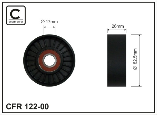 Deflection/Guide Pulley, V-ribbed belt - 122-00 CAFFARO