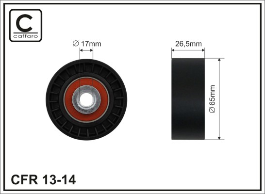 Tensioner Pulley, V-ribbed belt - 13-14 CAFFARO