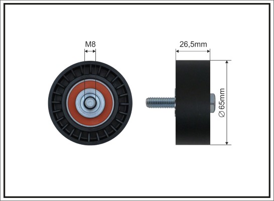 Deflection/Guide Pulley, V-ribbed belt - 13-58 CAFFARO