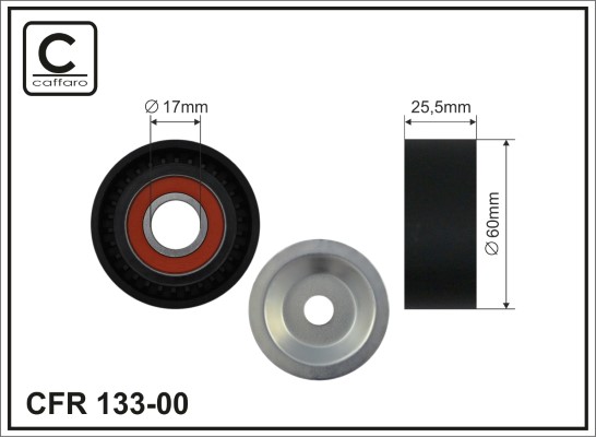 Tensioner Pulley, V-ribbed belt - 133-00 CAFFARO
