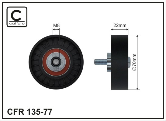 Galoppino/Guidacinghia, Cinghia Poly-V - 135-77 CAFFARO