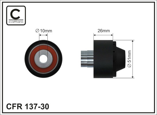 Deflection/Guide Pulley, V-ribbed belt - 137-30 CAFFARO