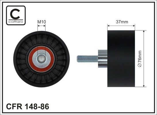 Deflection/Guide Pulley, V-ribbed belt - 148-86 CAFFARO