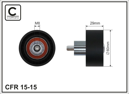 Deflection/Guide Pulley, timing belt - 15-15 CAFFARO