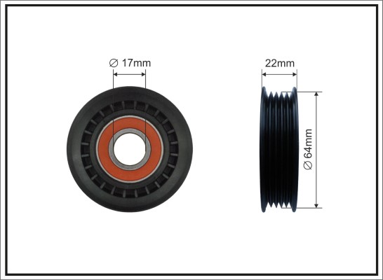 Deflection/Guide Pulley, V-ribbed belt - 157-00 CAFFARO
